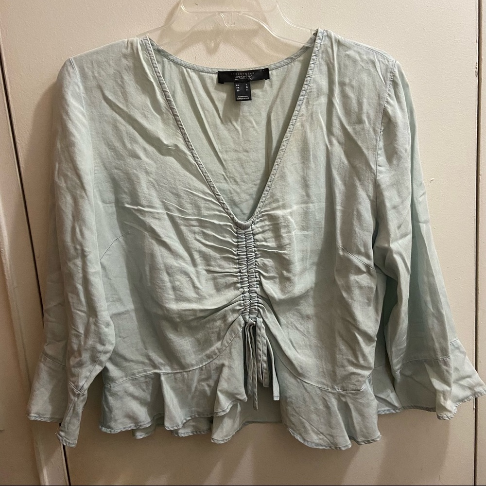 Streetwear Society Faux Denim Top